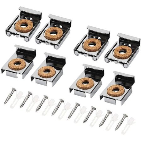 8 stk rammeløse speilglass veggmontering feste sett fjærbelastet