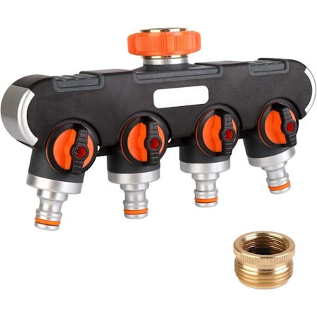 4-vägs fördelare: 3/4" och 1/2" Vattendelare med Kran