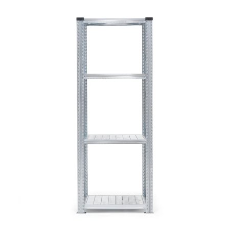 Galvanised shelving TRANSFORM, basic unit, 4 shelves, 1972x600x800 mm