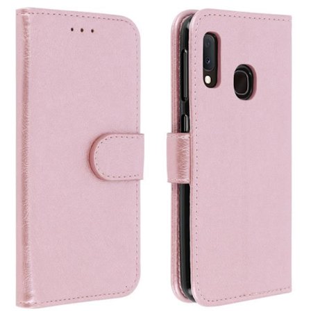 Housse til Samsung Galaxy A20e - AVIZAR - Etui med kortlomme - Silikone gel - Roséguld - Blød