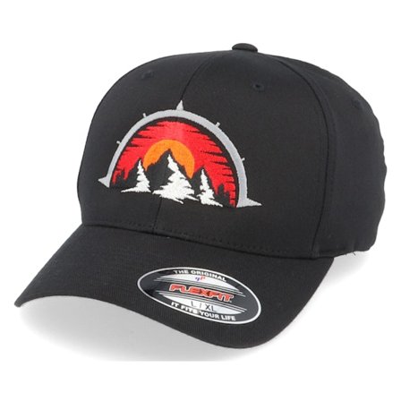 Wild Spirit - Black - flexfit - Cap - Mountain Compass Black Flexfit - Hatstore