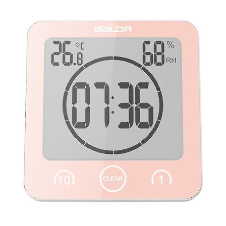 Kylpyhuoneen kello, suihkuajan ajastimen hälytyskello digitaaliset kellot, kylpyhuoneen vedenkestävä keittiön ajastimen kellot lämpömittarilla 