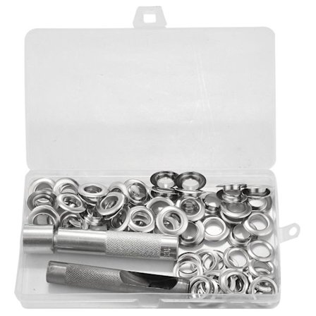 100 stk hullgjennomføringer og presenning markise telt presenning reparasjonssett hull øye ny