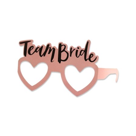6-Pack Rosa Team bride pappersglasögon för möhippa och bröllopsfest