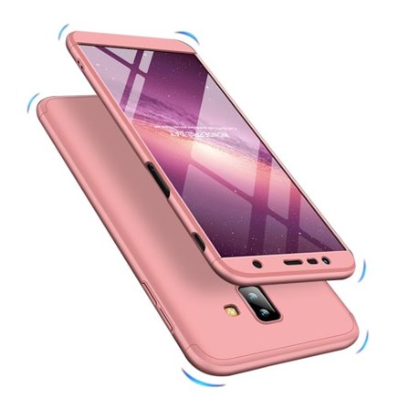 Samsung Galaxy J6 Plus (2018) GKK 3-palainen kova muovinen takasuoja kuori - Ruusu Kulta