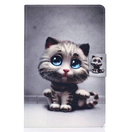 iPad 10.2" 2021/2020/2019 Cover with Stand - Gray Cat