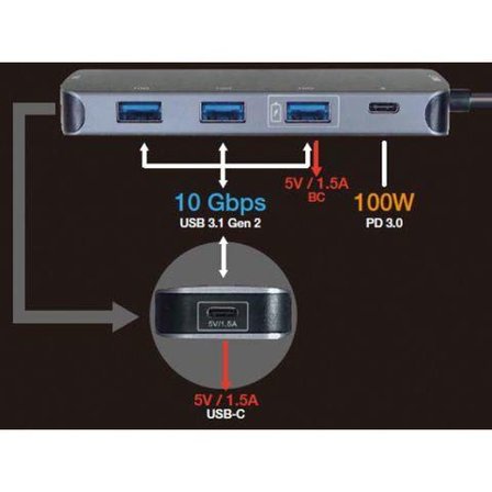 ROLINE Hub USB type C, 5 Port, 3x A