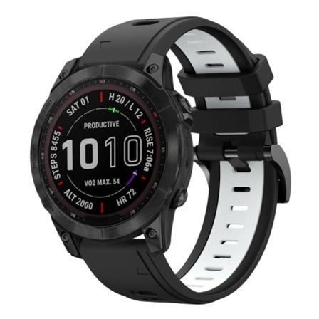 För Garmin Fenix ​​7 Sapphire Solar 22mm Tvåfärgad Sports Silikon watch