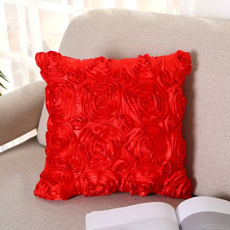 Kuddfodral enfärgad satinros kuddfodral för soffa hem Liv