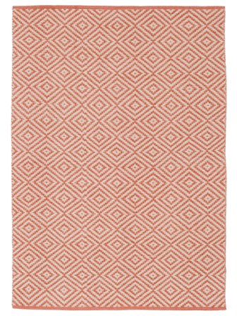 Solveig Tapis - Rouge Corail/Blanc 160X230 Coton, Dans Le Style Scandinave