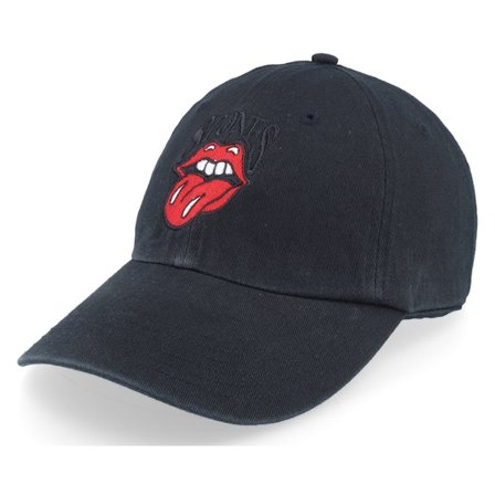 The Rolling Stones - Svart unconstructed Keps - "Stones Tounge Black Dad Cap " @ Hatstore