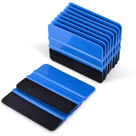 10 stk. Vinyl Squeegee Filtkant Squeegee Tapet Glatteværktøj Vinduesfilm Squeegee 4 Tommer Bil Vinyl Skraber Sort Stof Filtkant-Blå