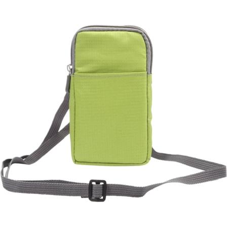 Mobiltelefon-hoftebelteveske, Skråveske for mobiltelefon, Utendørs reiseveske i nylon, med beltesløyfe og karabinkrok green 10*18*3.5 CM