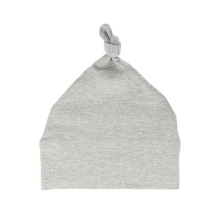 Babybugz - Grå traditionalbeanie Beanie - Kids Heather Grey Melange Baby One-knot Beanie @ Hatstore