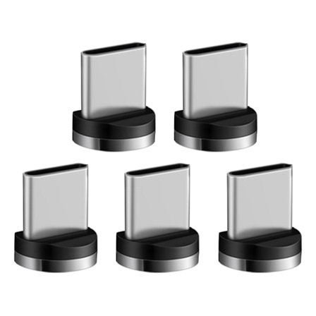 5 stk. magnetisk kabeladapterstikspidser Type C Micro USB Stabil opladning
