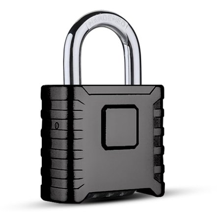 4-sifret kodehengerlås, 53 mm utendørs vanntett, robust og tyverisikker hengelås, skap - svart