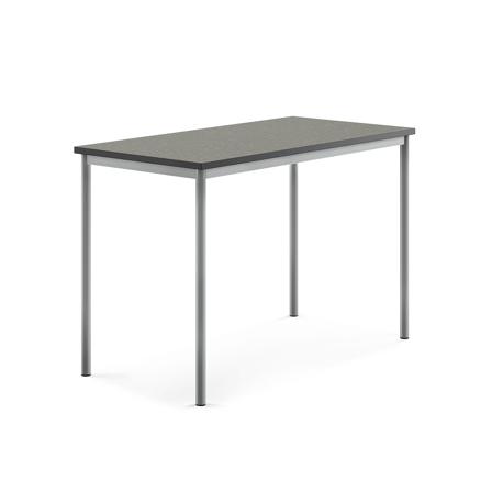 Tisch SONITUS, 1400x700x900 mm, Linoleum dunkelgrau, alugrau