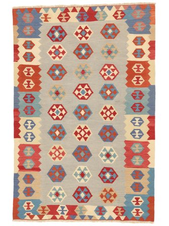 Hand Woven Persian Kilim Qashqai Rug 200X298 Beige/Orange