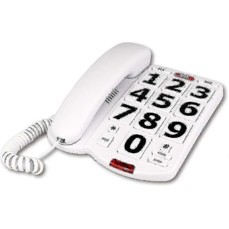 Eldrefon med store knapper, fasttelefon for eldre med hørselshemming