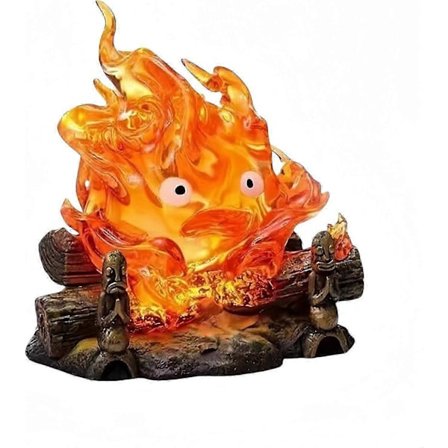 Calcifer Natlampe Skrivebord Hjemmeindretning Sød Tegneserie Lysestage Soveværelse Sovelys Lampe