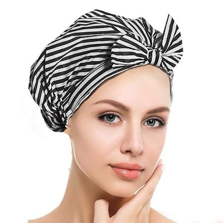 Luksuriøs dusjhette kompatibel med kvinner, vanntett sløyfe badehetter, gjenbrukbar