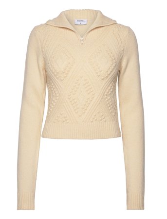 Argyle Zip Sweater Cream Filippa K