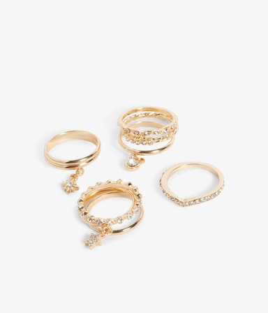 Kappahl | Sormuksia 9 pack Kulta L | Kulta