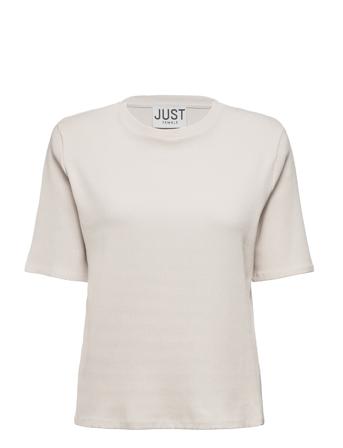Noble Padded Tee T-shirt Top Creme Just Female