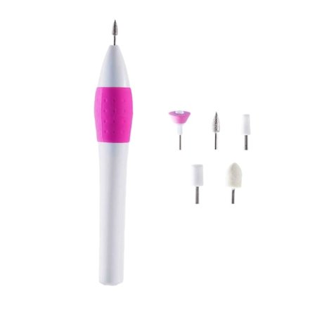 Elektrisk Negleboremaskine Pen med 5 Negleboremaskine Bits, Elektrisk Manikyr Boremaskine Sæt, Multifunktionel Bærbar Neglepolering Slibning Burnis