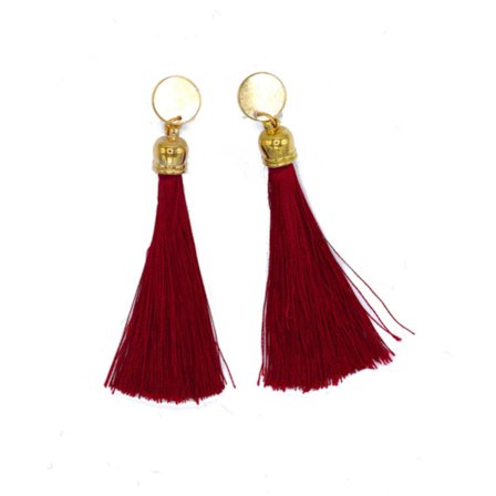 Frynseøreringe guldfarvet metal