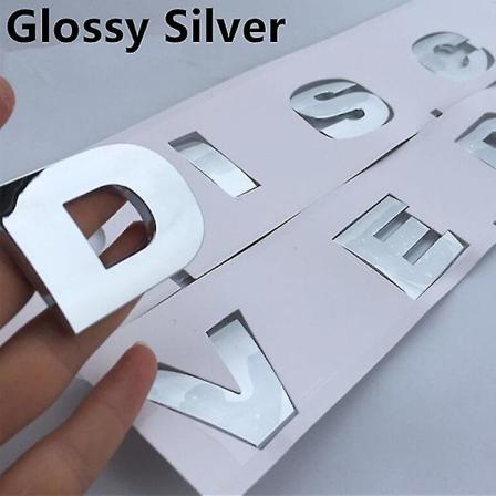 Rund font Bokstavemblem Merke Bil Styling Tilbehør For Discovery 4 Hood Bakre Bagasjerom Logo Klistremerke Krom Sølv Svart Rød Grå chrome silver Front