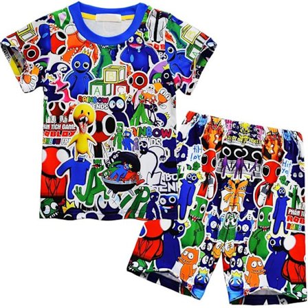 Drenge Pyjamas Sæt Regnbuer Venner Børn Kortærmet To Dele Pyjamas Størrelse 6-7 År Nattøj Til Drenge