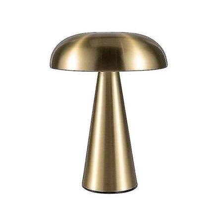 Retro Svampeformet Bordlampe Trådløs Touch-dæmper Genopladelig Dekoration Natlampe Læselampe til Hotel Restaurant Guld