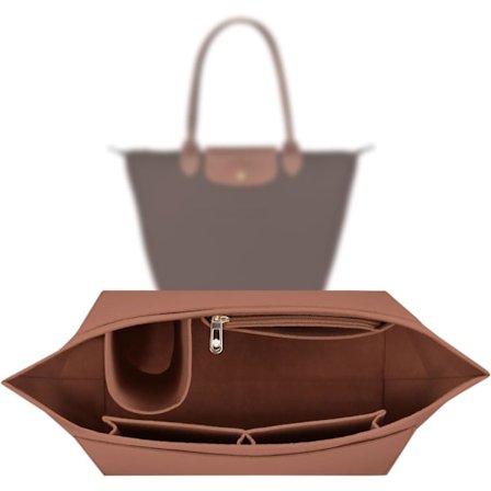 Veskeorganisator, Longchamp Pliage tote bag-organisator, størrelse L, multifunksjonell lommeorganisator i filtinnlegg for håndvesker/lommebøker.