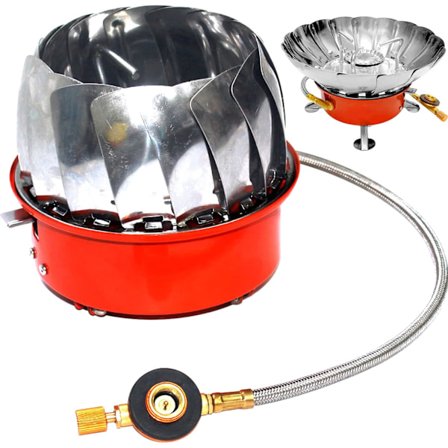 Bærbar Gas Camping Komfur, Vindtæt Camping Komfur, Ultralet Sammenklappeligt Udendørs Komfur til Vandring/Udendørs/BBQ/Trekking (Lotus Komfur)