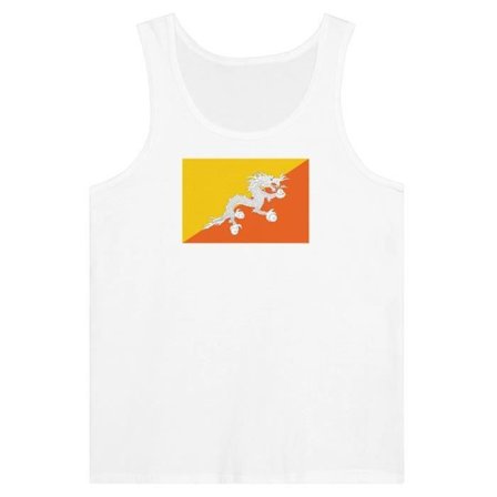Bhutan Flag Tank Top valkoinen