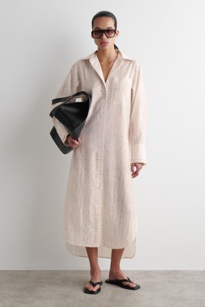 COS Femme Robe-Chemise Imprimée Fluide in Rose