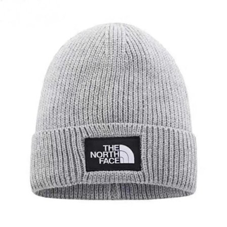 The North FACE Unisex-Adult TNF Logo Box Cuffed Beanie (ljusgrå)