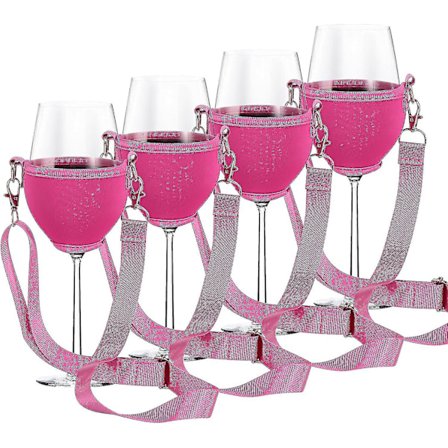 4-pak Vin Glasholdere til Ophængning, Vin Glasholder til Ophængning, Kopholder, Festival Vin Glasholder til Jul, Fødselsdag, Bryllup (FMY)