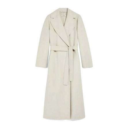 Max Mara Double-Breasted Coats Hvid, Dame Uldfrakker