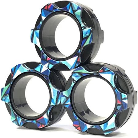 Magnetiske Ringe Fidget Legetøj, Stress Relief Fidget Ringe til Angst, Squid Finger Spil Adventskalender Stress Legetøj Sjov Nyhed (Multi blå)
