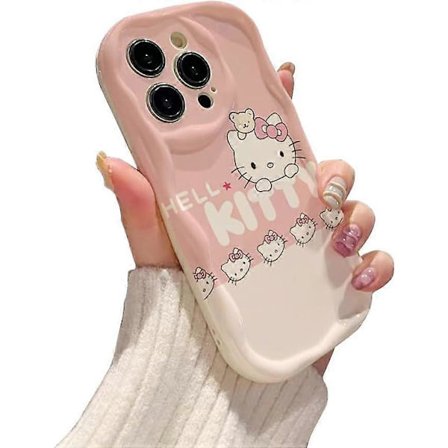 iPhone 13 Pro Max Cover, Sødt Sjovt Kawaii Kitty Kat Dyrefigur Telefoncover 3D Omslag Silikone Telefoncover til Børn Piger og Kvinder