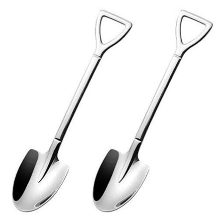 Rostfri spade sked, spadeformad kreativ sked