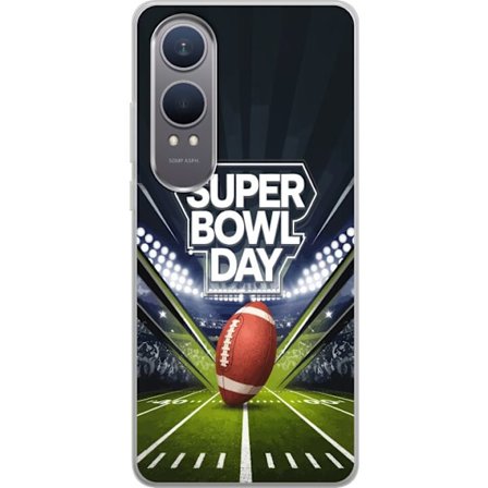 Kompatibelt Mobildeksel til OnePlus Nord CE4 Lite Super Bowl Day plakat med amerikansk fotball på opplyst arena i dramatisk sportsdesign