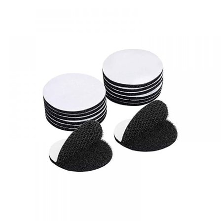 15 stycken svarta klistermärken med dubbelhäftande yta, självhäftande tejp, extra stark dubbelhäftande tejp, rund (5 x 5 cm)