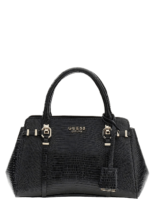 Guess LEONA SMALL MULTI COMP SATCHEL Handväskor Dam Svart ONESIZE