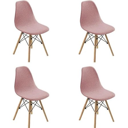 Pakke med 4 Spisestuestol Betræk Stof Skal Stol Betræk Stræk Stol Beskytter Dekor Betræk Til Stue Spisestue (pink, 4 stk)