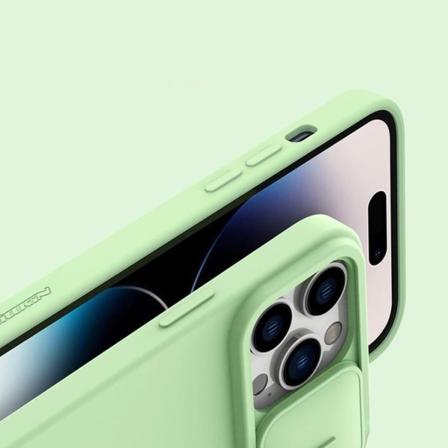 Nillkin iPhone 14 Pro Max Kuori Magsafe CamShield Silikoni - Vihreä