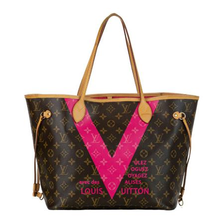 Louis Vuitton Vintage Pre-owned Monogram V Grenade Neverfull GM Canvas , Bruin , Dames , Maat: ONE Size Vintage Tassen