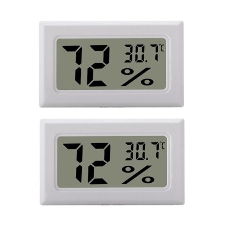 Mini LCD kosteusmittari / lämpömittari valkoinen 2-pack